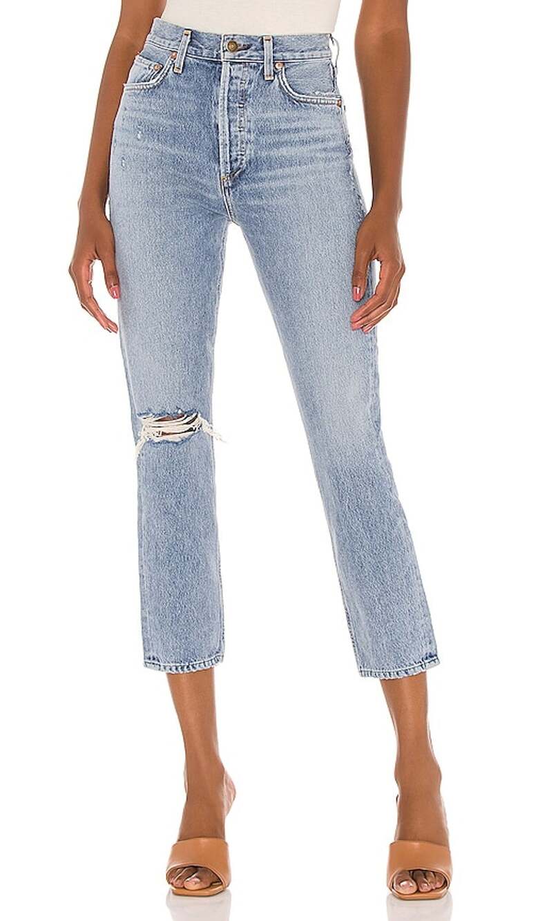 Agolde High Rise Blue Riley Denim Jeans Size 24
